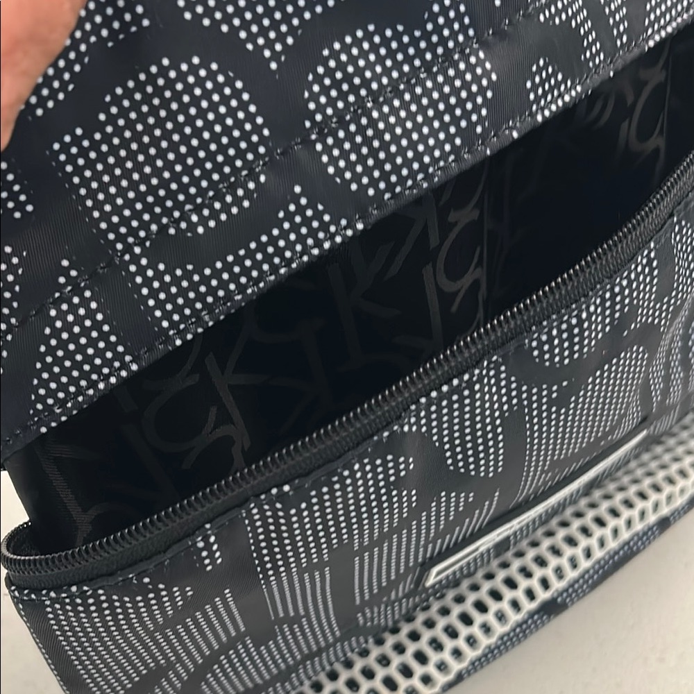 Calvin Klein Black and White Backpack with Monogram and Mesh Design - Picture 3 of 9